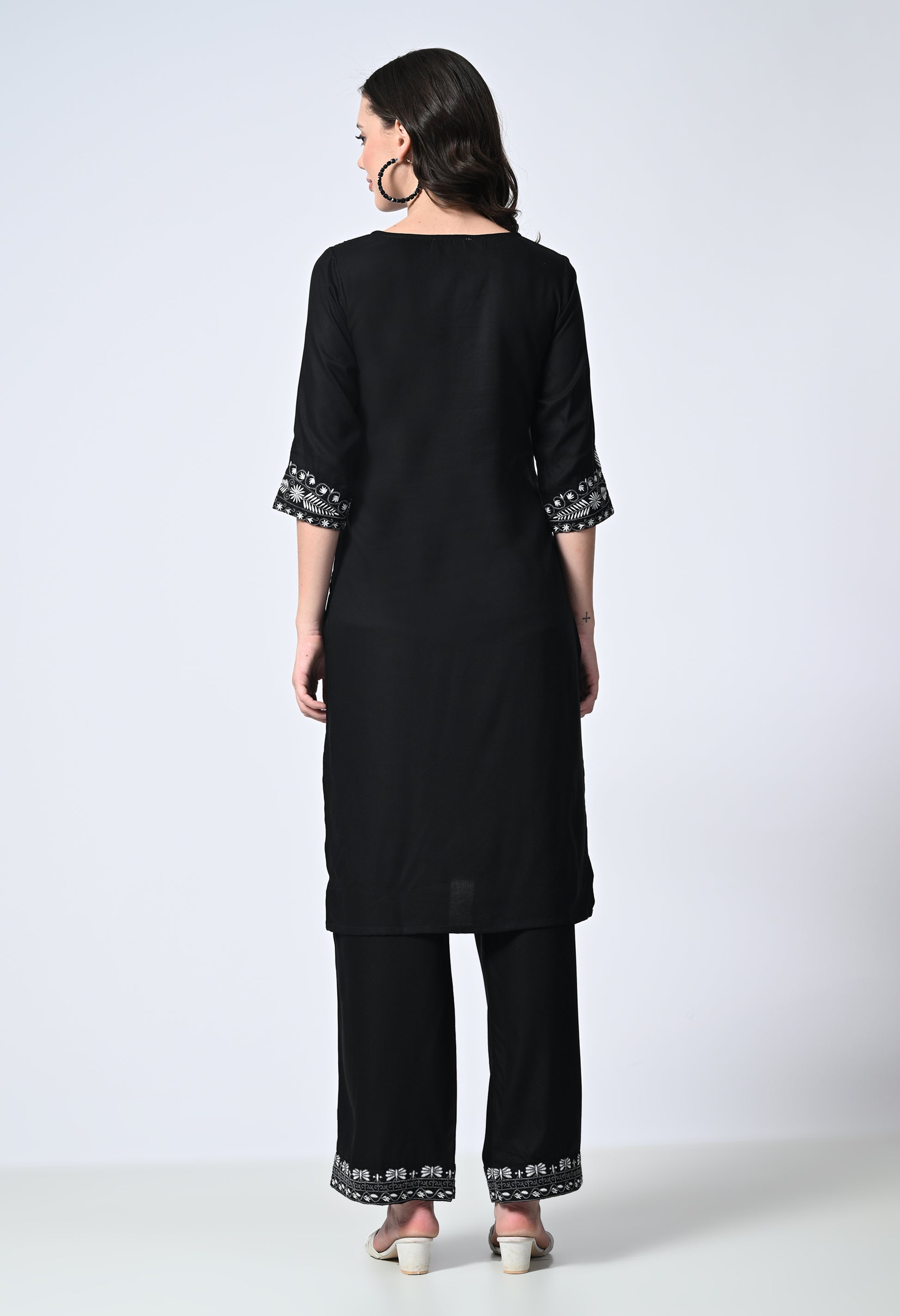 Women Viscose Rayon Kurta Palazzo Set