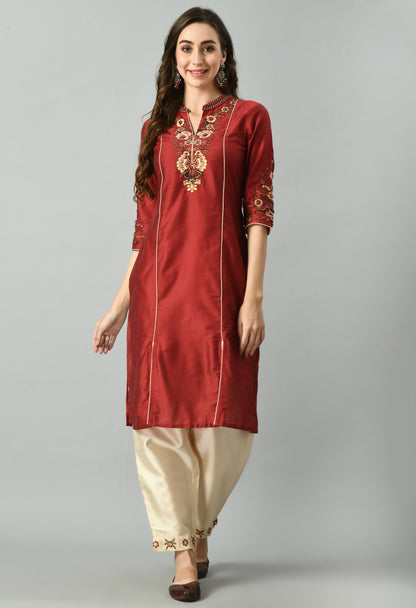 Women Polyester Kurta Pant Dupatta Set